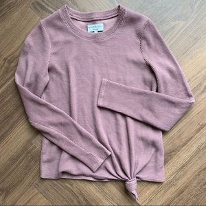 Madewell Texture & Thread Front Knot Jacquard Top